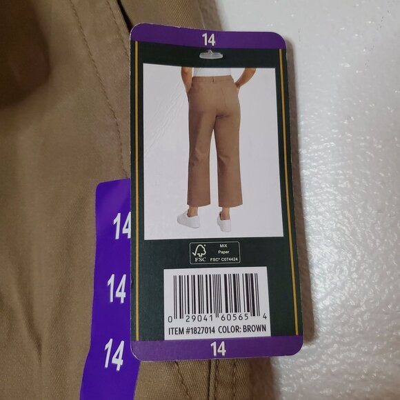 G.H. Bass & Co. Womens Khaki Straight-Leg Pants Size 14 Casual Wear - Picture 9 of 10